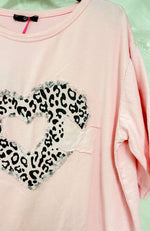 College T-paita Heart - Candy Pink - Pusero