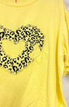 College T-paita Heart - Keltainen - Pusero