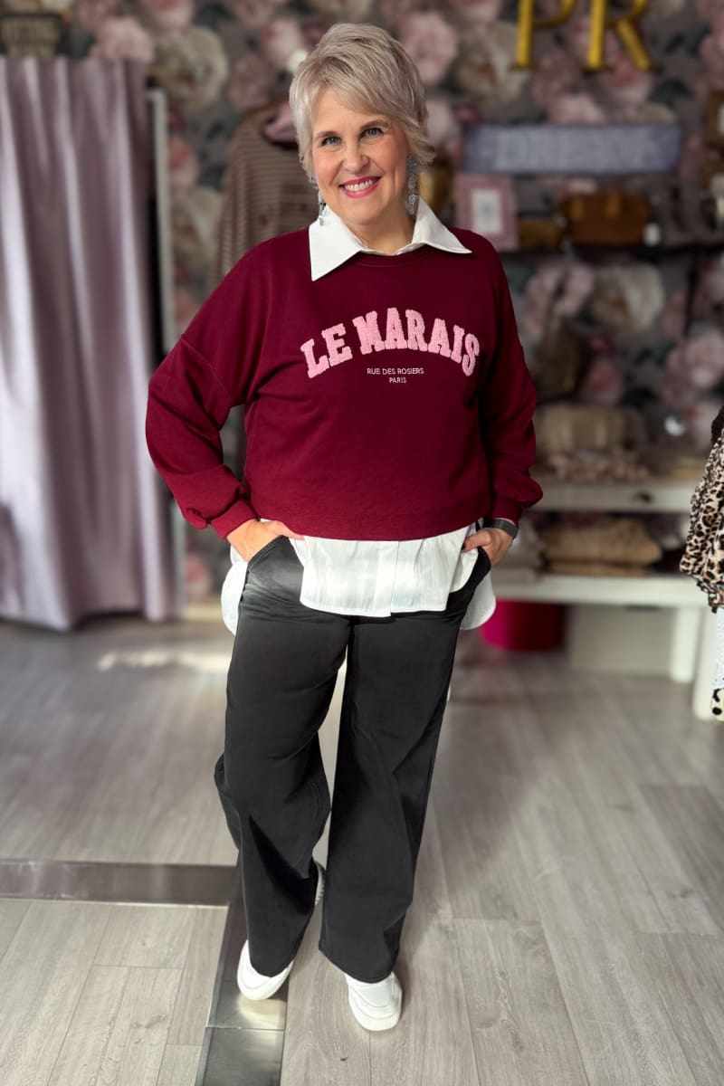Collegepusero le marais | burgundy | pusero | pikku riikka