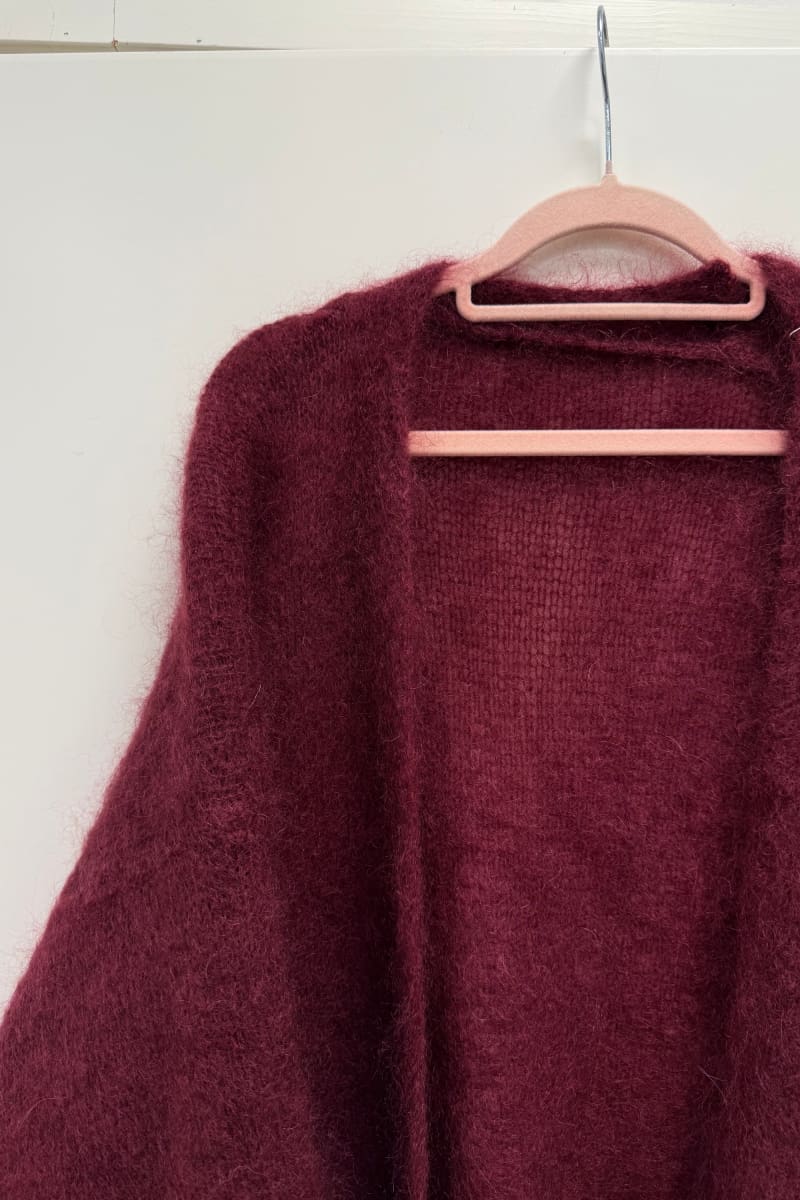 Kid mohair neuletakki susanna | burgundy | jakku | pikku riikka