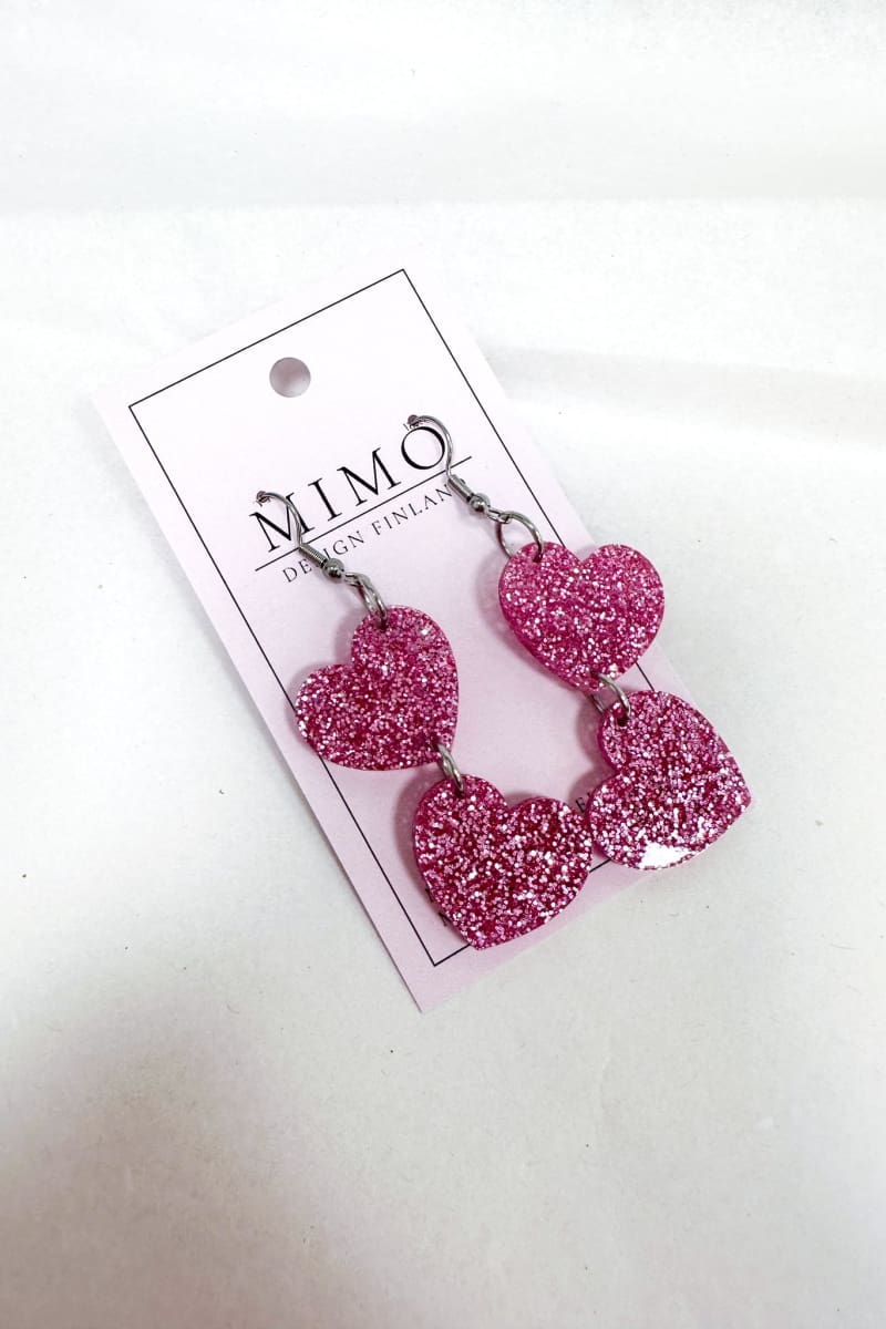 Korvakorut Two Hearts Mimo Design | Vaaleanpunainen | Asusteet | Pikku-riikka