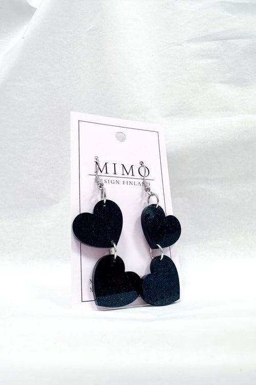 Korvakorut Two Hearts Mimo Design | Musta | Asusteet | Pikku-riikka