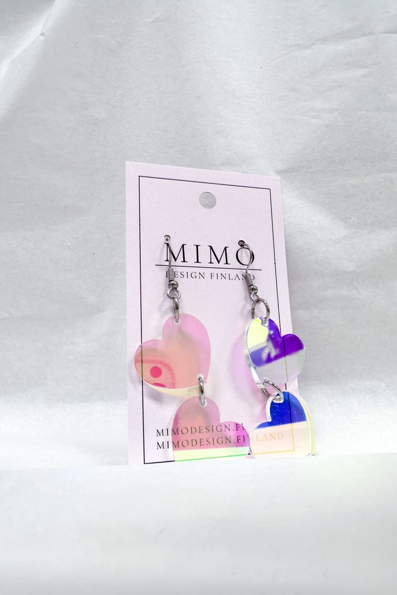 Korvakorut Two Hearts Mimo Design | Läpinäkyvä | Asusteet | Pikku-riikka