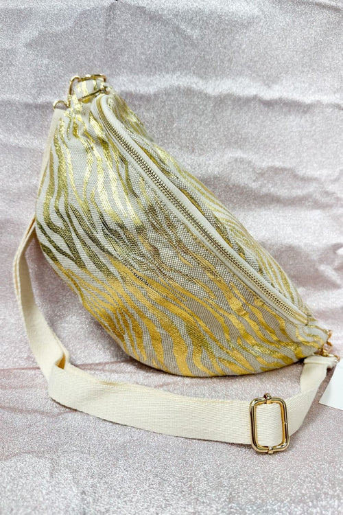 Laukku Metallic Zebra | Kulta | Asusteet | Pikku-riikka