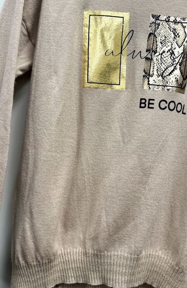 Neulepusero Always Be Cool - Beige - Pusero