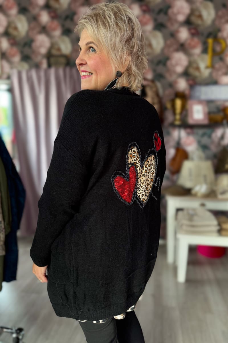 Neuletakki Red Heart | Musta | Pusero | Pikku Riikka