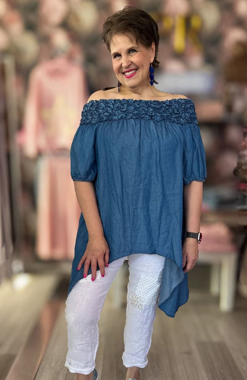 Offshoulder-pusero Jeans - Pusero - Pikku-riikka