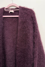 Pitkä kid mohair neuletakki diana | violetti | jakku | pikku riikka