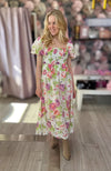 Puhvihihainen Mekko Roses - Vihreä - Mekko - Pikku-riikka