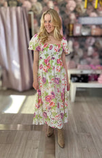 Puhvihihainen Mekko Roses - Vihreä - Mekko - Pikku-riikka