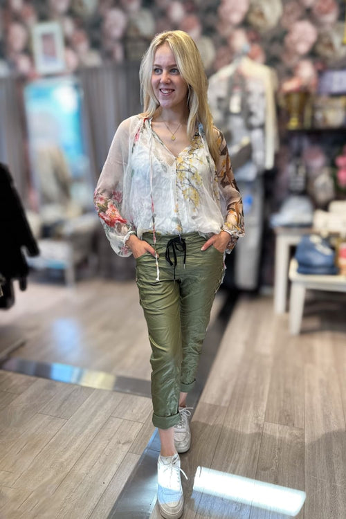 Silkkinen Pusero Flowers | Valkoinen | Pusero | Pikku-riikka
