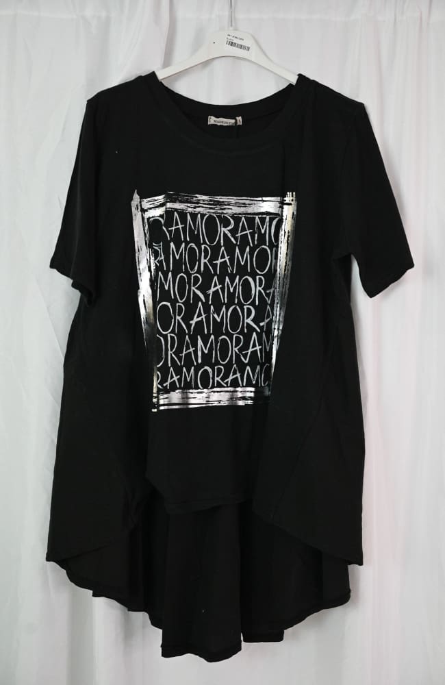T-paita röyhelöhelmalla amor - musta - pusero