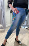 Kukkakoristeiset farkut mapp jeans - housut